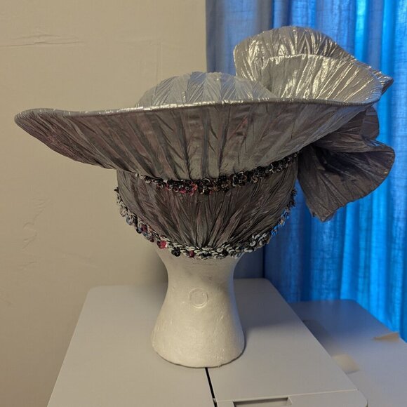 Mr.‎ Hi’s Hat Metallic Derby Dress Asymmetrical Abstract Sequin Church Evening